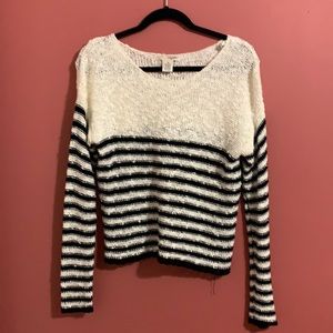 Super Soft Blue and White Striped Sweater